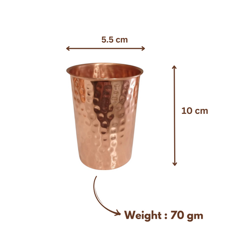COPPER GLASS HAMMERED