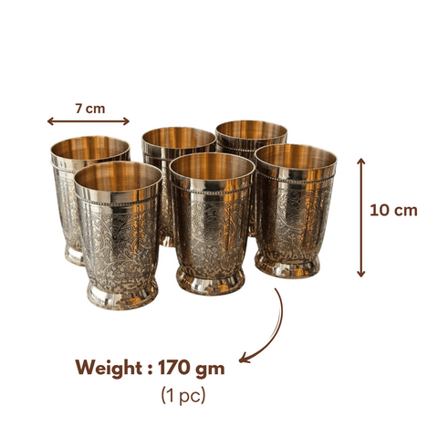 NAKAASHI BRASS JUG AND GLASS