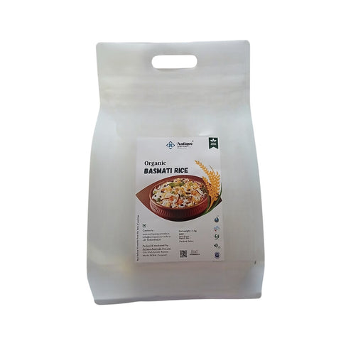 Premium Organic White Basmati Rice | Aromatic Long Grain for Daily Cooking