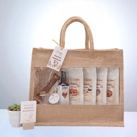 Ayurvedic Blessing Rakhi Box - Holistic Wellness Gift Hamper