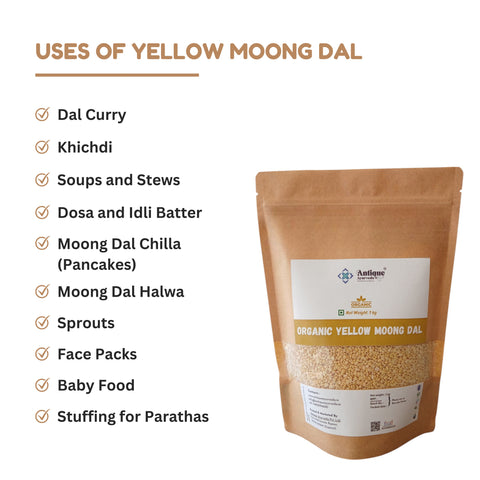 Organic Moong Dal Yellow | Premium Split Mung Beans