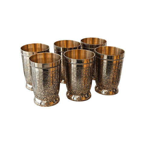NAKAASHI BRASS JUG AND GLASS