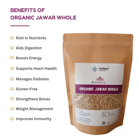 Organic Jawar Whole (Sorghum Millet) | Premium Quality Gluten-Free Ancient Grain