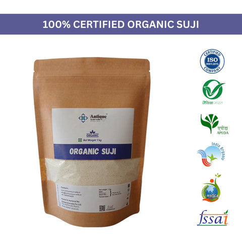 Organic Suji (Semolina) | Premium Quality Durum Wheat Rava | 1 KG