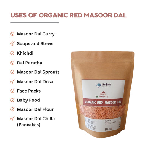 Organic Split Red Masoor Dal | Premium Pink Lentils