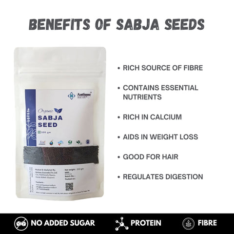 Organic Sabja Seeds | Sweet Basil Seeds for Natural Cooling & Weight Management