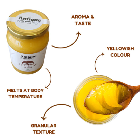 Pure Desi Cow A2 Ghee | Grass Fed Traditional Clarified Butter | 100% Natural Ayurvedic Ghee