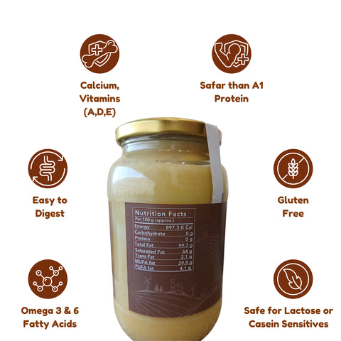 Premium A2 Desi Cow Bilona Ghee | Pure Grass-Fed Organic Clarified Butter