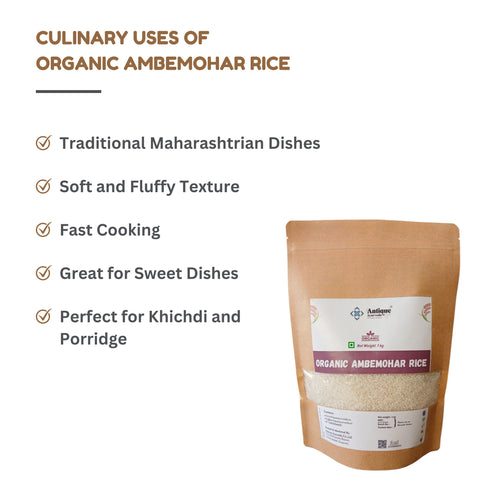 Organic Ambemohar Rice | Aromatic Maharashtrian Delicacy with Mango Fragrance