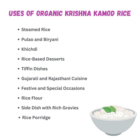 Organic Krishna Kamod Rice | Premium Gujarati Aromatic Rice for Festive Dining