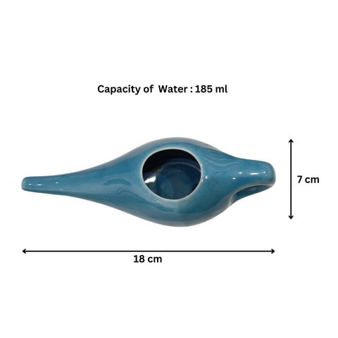 Ceramic Nasal Neti Pot | Jal Neti for Sinus Relief & Respiratory Health