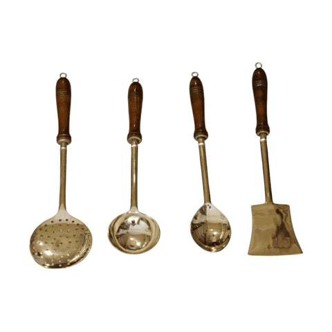Premium Brass Ladle Set | Traditional Cooking Utensils