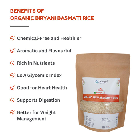 Organic Biryani Basmati Rice | Extra Long Grain for Perfect Biryani
