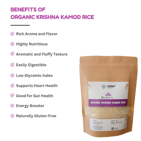 Organic Krishna Kamod Rice | Premium Gujarati Aromatic Rice for Festive Dining