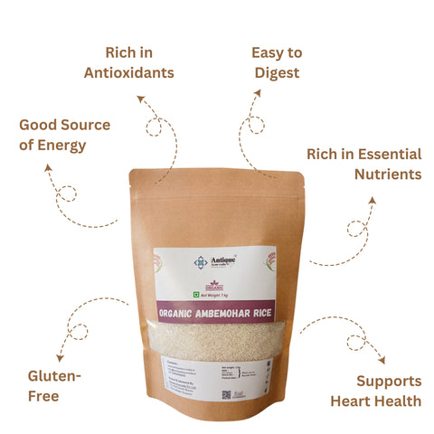 Organic Ambemohar Rice | Aromatic Maharashtrian Delicacy with Mango Fragrance