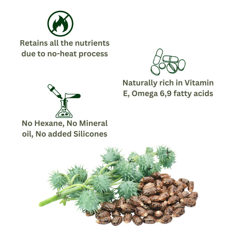 Pure Organic Castor Oil | Cold Pressed Ricinus Oil for Hair Growth | Skin Care & Therapeutic Use