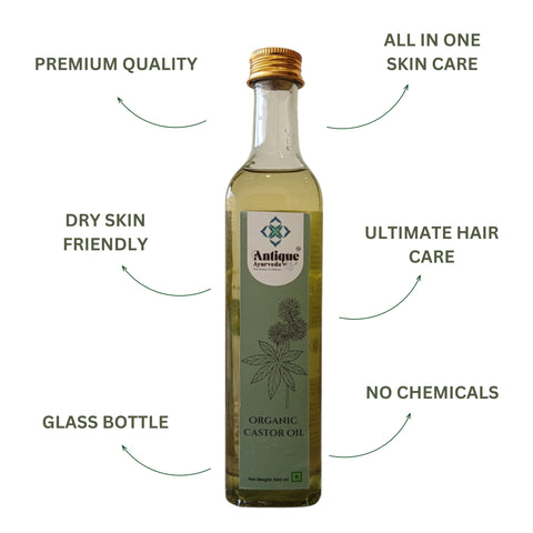 Pure Organic Castor Oil | Cold Pressed Ricinus Oil for Hair Growth | Skin Care & Therapeutic Use