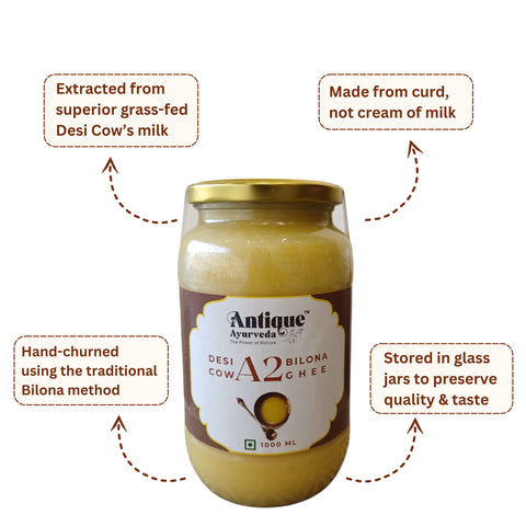Premium A2 Desi Cow Bilona Ghee | Pure Grass-Fed Organic Clarified Butter