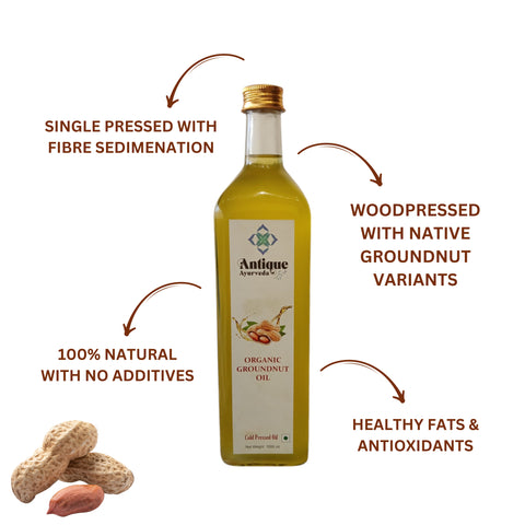 Pure Organic Groundnut Oil 1 Liter | Cold Pressed Peanut Oil | Traditional Cooking & Health Oil