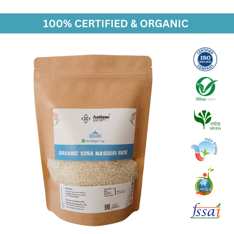 Organic Sona Masoori Rice | Premium Medium Grain for Daily Nutrition