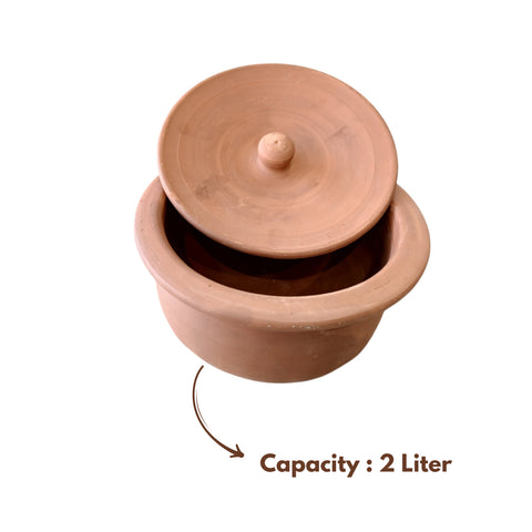 Traditional Red Cooking Handi | Authentic Clay Cooking Vessel