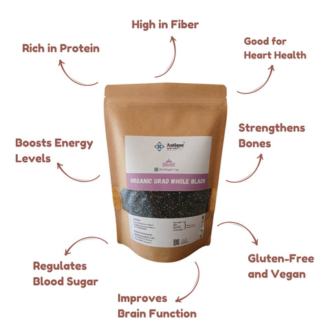 Organic Black Urad Dal Whole | Premium Quality Black Gram | 100% Natural Pulses