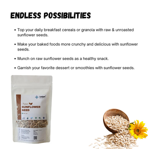 Organic Sunflower Seeds | Vitamin E Rich Kernels for Energy & Immunity