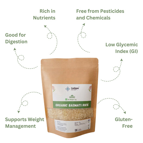 Premium Organic White Basmati Rice | Aromatic Long Grain for Daily Cooking