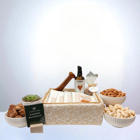 Ayurvedic Blessing Rakhi Box - Holistic Wellness Gift Hamper