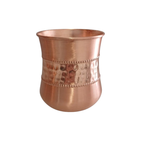 COPPER GLASS HALF PLAIN AND HAMMERED