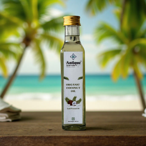 Organic Coconut Oil | Cold Pressed, Unrefined Coconut Oil for Cooking, Skin & Hair Care | Antique Ayurveda