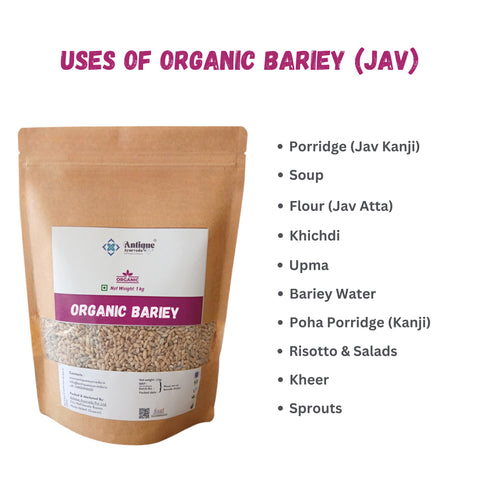 Premium Organic Jav (Dehusked Barley) | Pearl Barley | 1 KG