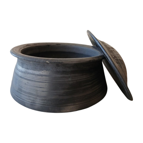 Traditional Black Clay Cooking Handi Earthenware Pot
