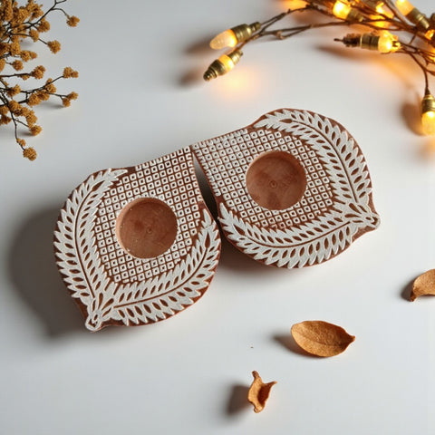 Handmade Wood Diya Stands | Traditional Eco-Friendly Diwali Décor