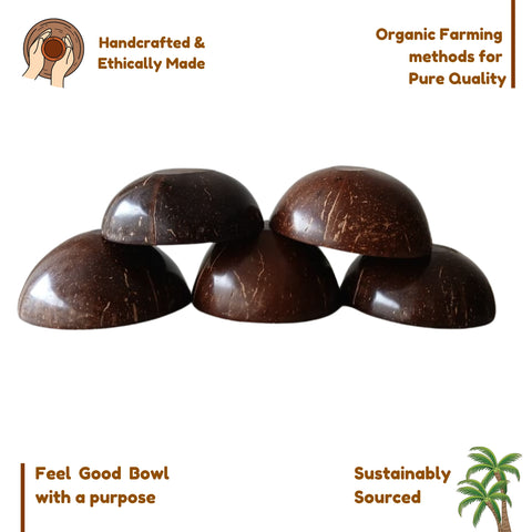 Mini Coconut Bowl | Natural Handmade Eco-Friendly Bowl (Set of 2)