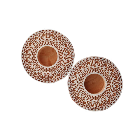 Handmade Wood Diya Stands | Traditional Eco-Friendly Diwali Décor