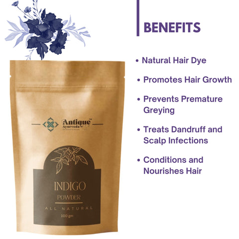 Natural Indigo Leaves Powder for Hair Dye & Natural Coloring