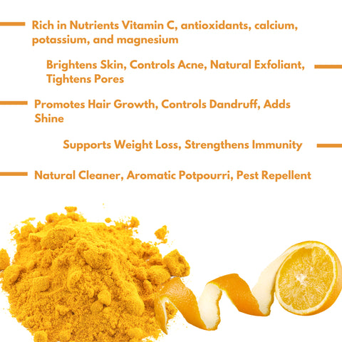 Natural Orange Peel Powder | Vitamin C Rich Face Mask & Hair Care