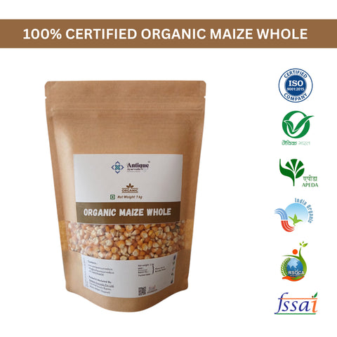 Premium Organic Makki (Maize Corn) | Whole Grain Kernels | 1 KG