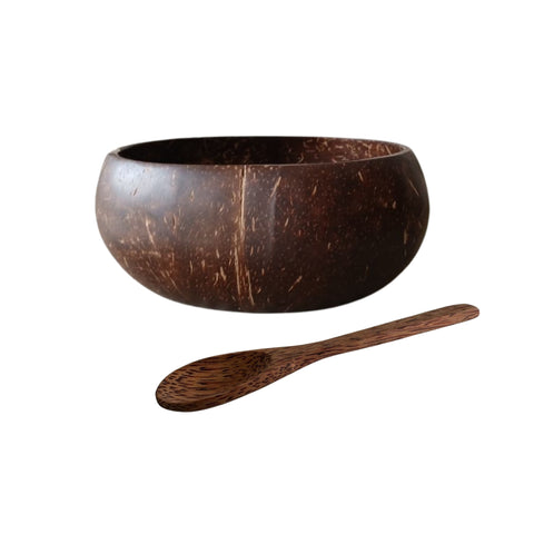 Coconut Bowl with Spoon | Natural Handcrafted Eco-coconut Bowl - 500ml
