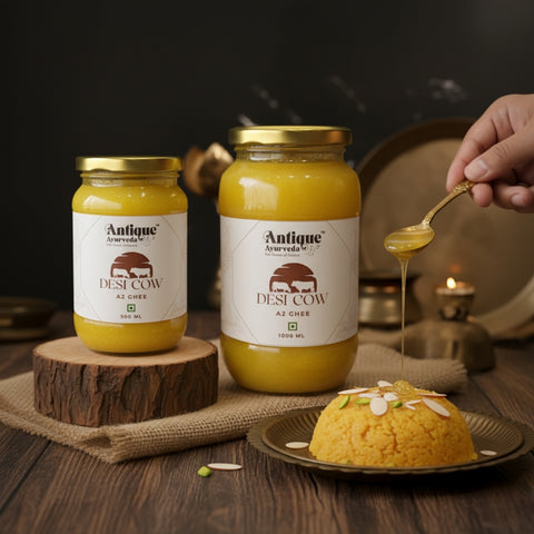 Pure Desi Cow A2 Ghee | Grass Fed Traditional Clarified Butter | 100% Natural Ayurvedic Ghee
