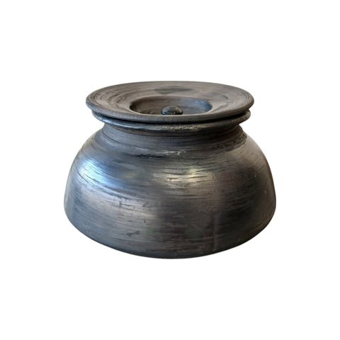 Traditional Black Clay Cooking Handi Earthenware Pot