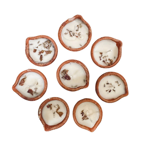 Handcrafted Clay Diya Candle for Diwali & Festival Decoration | Set of 8