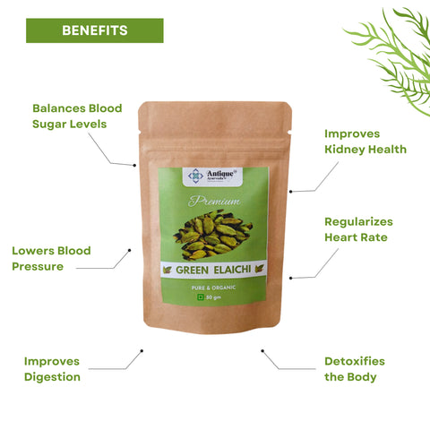 Organic Green Cardamom (Elaichi)  | Premium Pods | 100 GM (50g * 2)