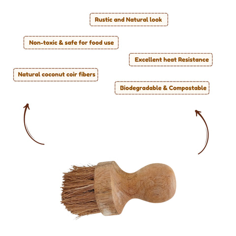 Premium Coconut Coir Tawa Oil Brush | For Natural Cooking & Baking