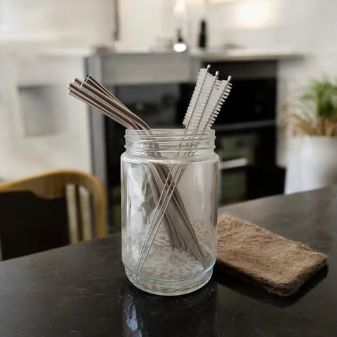 Eco-Friendly Reusable Straw with Natural Cleaner Brush