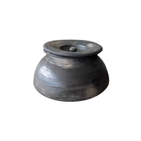 Traditional Black Clay Cooking Handi Earthenware Pot