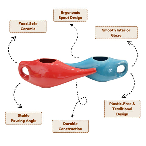 Ceramic Jal Neti Pot – Traditional Nasal Cleansing Vessel