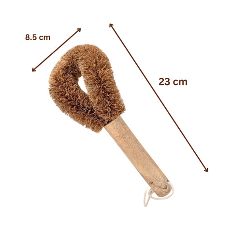 Natural Coir Dish Pan Brush | Coconut Fiber Kitchen Scrubber