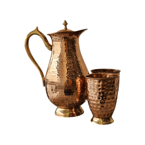 Copper Jug with Glass Set | Complete Ayurvedic Water System
